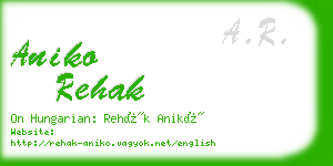 aniko rehak business card